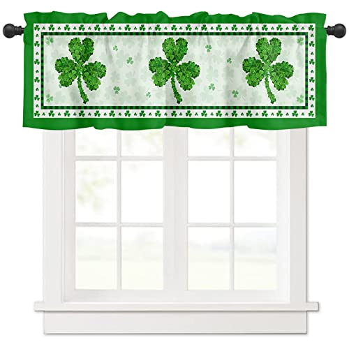 Stmmoz St. Patrick's Day Kitchen Curtain Valance For Window, Rod Pocket Window Treatments For Bathroom Bedroom Window ​Valances, 1 Panel, Window-Treatment-Valances 54"X18" #TOP21