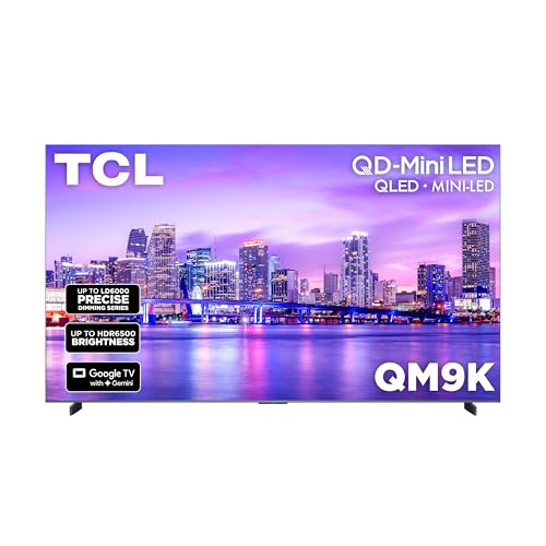 Image of TCL 98 Inch Class QM9K Series | Mini LED QLED 4K | 98QM9K, Model | 144HZ Peak Brightness & Contrast Dolby Vision | Up to LD6K Precise Dimming | AI Smart Google TV | Dolby Atmos Bang & Olufsen