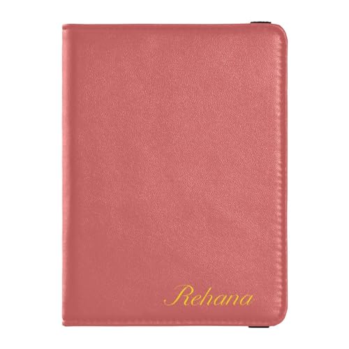 Custodia per passaporto pelle PU personalizzata custodia ultra sottile per per donne uomini carino libro da viaggio giallo Indianred 1 size