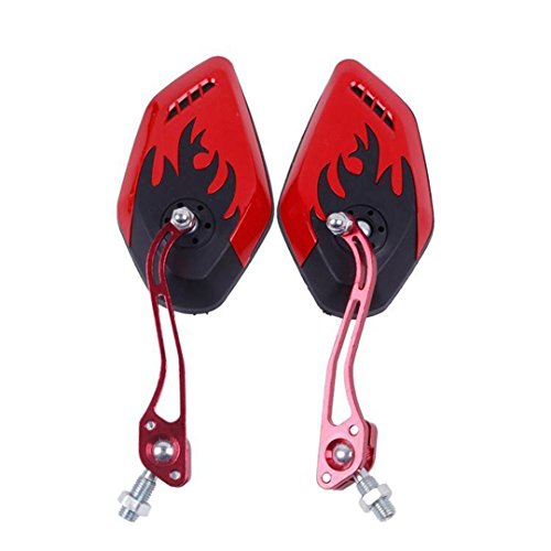 ViZe 10 mm Retrovisores Laterales Universales Espejos Moto Para Yamaha Honda Triumph Ducati Sport Bike Street Bike (Rojo)