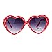 Womens Red Polka Dot Print Color Plastic Heart Shape Cutie Sunglasses