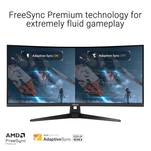 undefined ASUS TUF Gaming 34” Ultra-Wide Curved Monitor (VG34VQ3B) – 21:9 QHD (3440x1440), 180Hz, 1ms, Extreme Low Motion Blur Sync, FreeSync Premium, Speaker, 90% DCI-P3, DisplayWidget Center, 3 yr Warranty の商品画像 3