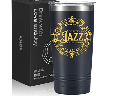 Onebttl Jazz Gifts for Men Women, Ideal Gifts for Jazz and Band Lovers on Christmas, Birthday, 20oz Stainless Steel Tumbler with Lid Straw
