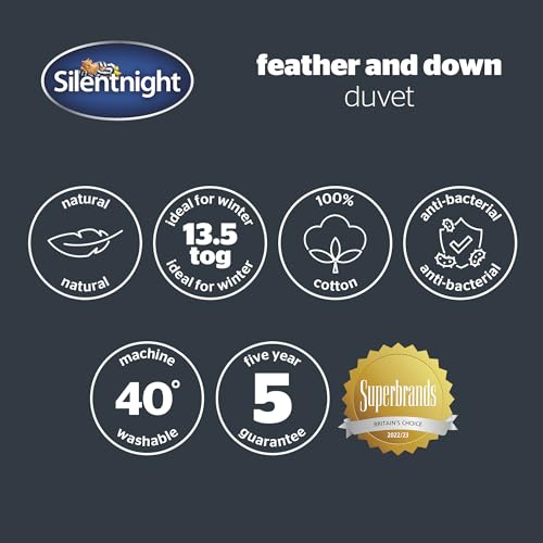 Silentnight Duck Feather and Down Duvet - Hotel Quality Luxury 13.5 Tog King Winter Duvet Feather and Down Warm Cosy Quilt with Breathable Cotton Cover - Machine Washable - King - Image 8