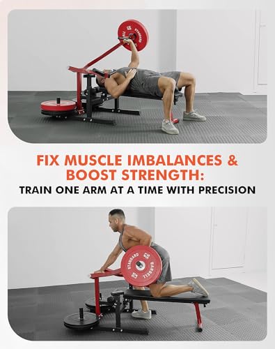 Image of GMWD Chest Press Machine, Bench Press Machine with Independent Converging Arms, Adjustable Flat Incline Bench for Chest, AB Workouts, Shoulder Home Gym Equipment