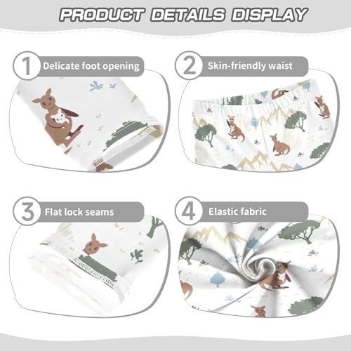 Kangaroo Nature Habitat Place Girls Leggings,Workout Leggings for Girls Toddler Athletic Leggings Size for 3-10T3