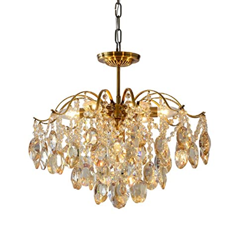 Lustre en cristal plafonnier suspendu rétro pour salon chic