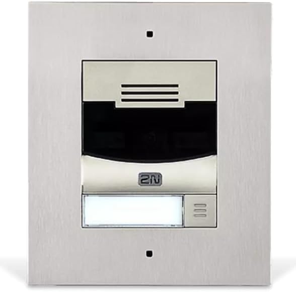 2N Telecommunications IP Solo Video Intercom System Nickel - Video Intercom Systems (Nickel, IP54, Metal, Buttons, Vertical, Exterior)