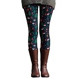 Generisch Leggings mit festlichem Print für den Urlaub, gemütlich, bequem, dehnbar, weich, hohe Taille, lässige Alltagshose mit einzigartigem Design (Green, M)