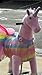 MEDALLION - My Pony Ride On Real Walking Horse for Children 5 to 12 Years Old or Up to 110 Pounds (Color Medium Pink Rainbow) for Girls
