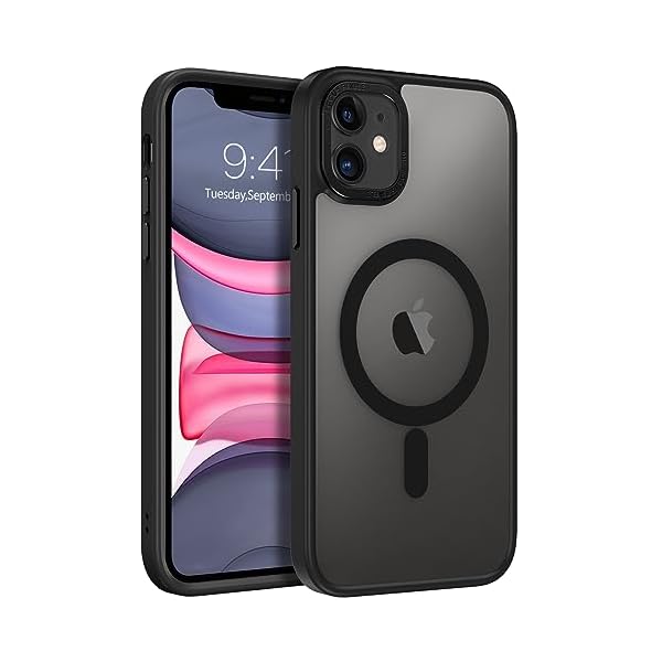 BENTOBEN for iPhone 11 Phone Case, Phone case for iPhone 11 Magnetic Case [Compatible with Mag Safe] Translucent Matte Slim Shockproof Anti-Fingerprint Protective Cover for iPhone 11 6.1’’ Black