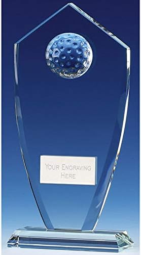7 inch (17.5 cm) Foundation Peak Golf Glass Award in gift box Laser Etched with FREE ENGRAVING upto 50 letters KM004A