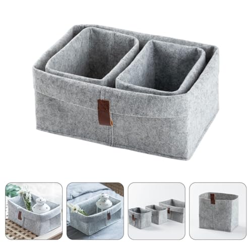 Cesta de fieltro plegable para eliminar el desorden de papeles en la oficina 7