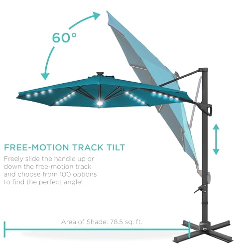 Best Choice Products SKY7481 10Ft Solar Led Cantilever Patio Umbrella thumb #4