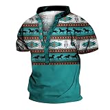 Chemises Homme rétro 6 Impression 3D numérique T-Shirt à Manches Courtes Chemise T-Shirts Noirs pour Hommes en Coton (XXL,Menthe Verte)