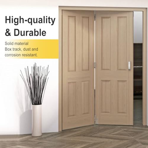 Kit de rieles para puertas plegables de clóset, 2 unidades, 36 pulgadas, acero aleado, color blanco miniatura 4