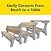 2x4basics 90110ONLMI 90110 Flip Top BenchTable, Bench, Patio Table, Sand