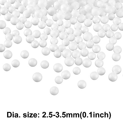 Bolas redondas de poliestireno mini 0.1 cm blancas con textura uniforme para decoración de maquetas 4