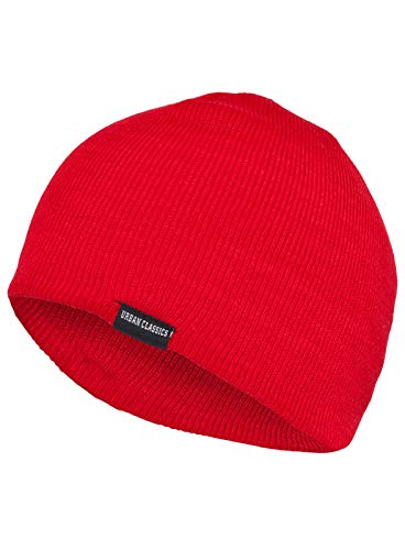 Sport Urban Classics Basic Beanie (194C) Strick Mütze Ripp Skater Unisex Winter Sommer Mützen Neu Farbe Rot Cover