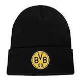 Für sie und ihn Borussia Dortmund BVB Logo Beanie schwarz