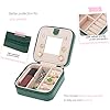 KElofoN Travel jewelry case Travel jewelry box Travel Jewelry Organizer Small box Gift for Girls Women with Mirror(Green) #3