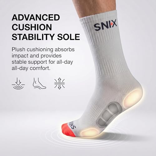 Image of SNIX Sportswear Athletic Socks For Men, Long, White With Colour Accent