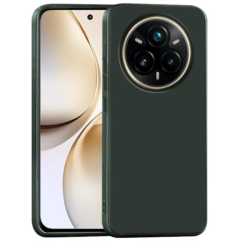 Image of Back Cover for Realme 14 Pro Plus 5G | Full Camera Protection | Premium Liquid Silicon Case | Flexible Bumper Case for Realme 14 Pro Plus 5G (Military Green)