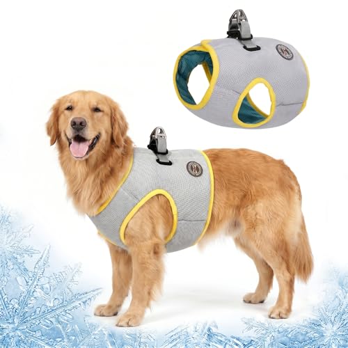 Huafly Dog Cooling Vest with Instant Chill-Heat Reflective Mesh Evaporative