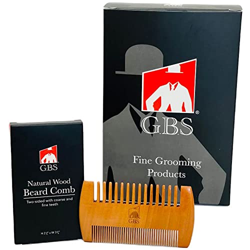 G.b.s 2-Sided Beard Comb Natural Wood Durable Anti-Static Pocket Comb #TOP16