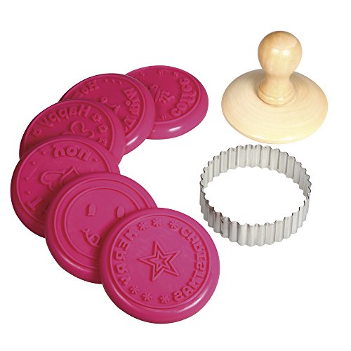 Rayher 28858000 Kit de Tampons pour Biscuits Boîte DE 8 Pièces Rondes 7 cm àž, Rose