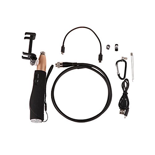 ELEOPTION® 2 in 1 Handheld Photographed Inspection Camera USB Endoscope Borescope High Pixel Micro Camera IP67 Waterproof for Android, Windows (8 mm Diameter Camera, Gold)