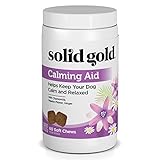 Solid Gold Calming Aid Chews for Dogs; Natural, Holistic Grain-Free Supplement with Chamomile, Passion Flower & Ginger; 60 chews