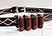 6 Round Cartridge Holder Leather Belt Slide On Ammo Loops 45 Long colt 30-30 357 Handmade in the USA (.50 Cal (4 Rounds), Black Thread, Chocolate)