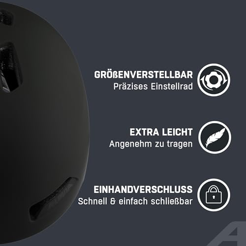 Alpina HAARLEM - Robuster, sicherer und individuell anpassbarer & Leichter Urban Fahrradhelm für Erwachsene - Black matt - 57-62 cm – Ansicht 3