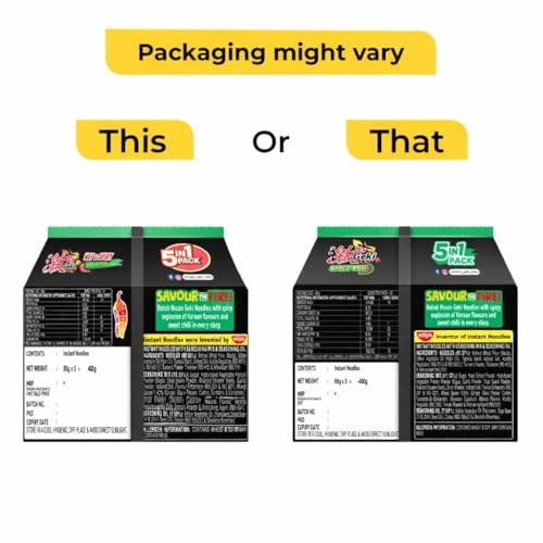 Image of Nissin Geki Korean Ramen Spicy Veg Instant Noodles-5 in1,400gm (Pack of 3)