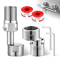 2 Stücke 304 Edelstahl Duscharmatur Adapter Erweiterbar 360 Grad Verstellbar Duschanschluss S Anschluss Adapter S Anschluss 1/2 Auf 3/4 Gelenkstück Duschkopf passend für Bad- Küche Duscharmaturen