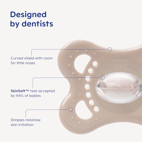 Tétines MAM originales 0-6 mois : lot de 4 accessoires de succion pour bébé beige - 3