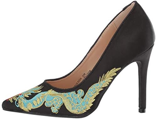 Penny Loves Kenny Women's Opus DGN Pump, Black Satin Fabric, 9.5 Wide | Image 7