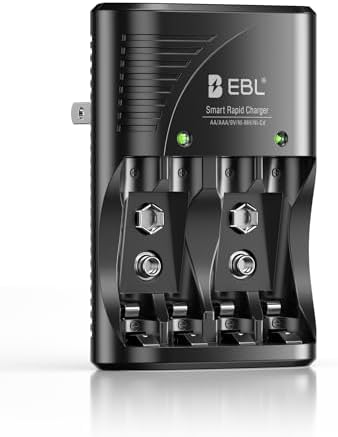 EBL Battery r for AA, AAA, 9V Ni-MH Ni-CD Rechargeable Batteries (3 in 1)