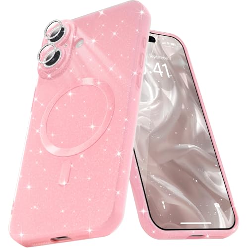 Image of Micoden for iPhone 16 Plus Case Bling Compatible with Magsafe Pink