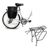 Ibera Panniers Bags (Pair) and Disc Brake Mount Touring Carrier Rack Combo