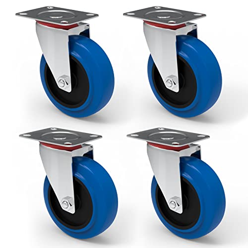 8 Blue Wheels Transportrollen 100 Mm – Industrie-Lenkrollen Aus Deutschland (BS-Rollen)