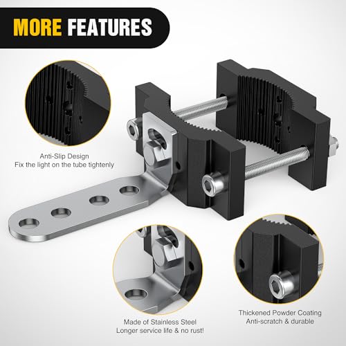 Image of Nilight Motorcycle Light Clamp Brackets fit from 0.7 to 2 Inch Round Tube | fit 0.7 inch-2 inch diameter roll bar, for Off-road LED Light Pods Front Fork Lights Roof Rack Bumper ATV UTV