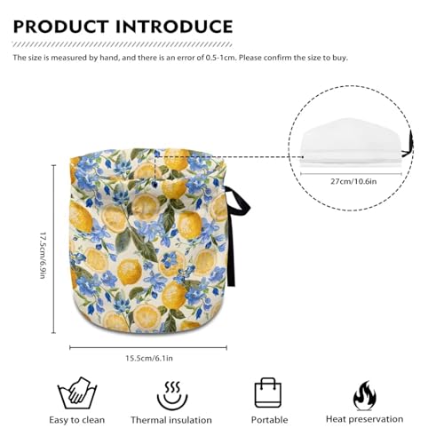 Image of Lemon Tea Cosy for Teapots, Washable Heat Preservation Tea Cosy Kettle Cover for Table Hotel Tea Party, Both Sides Can Be Used Christmas Decor