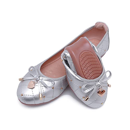 Unifizz Women's Ballet Flat Shoes Cute Bowtie Wedding Flats Slip on Flats for Women Comfortable
