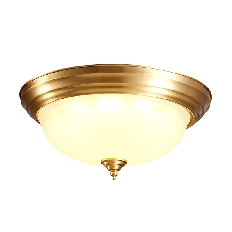 Plafonnier en cuivre et abat-jour en verre doré américain E27 dimmable pour chambre