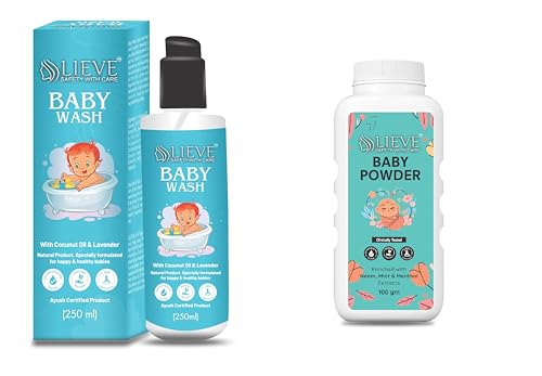 LIEVE SAFETY WITH CARE Baby Gentle Wash 250ml & Baby Power Combo (2)