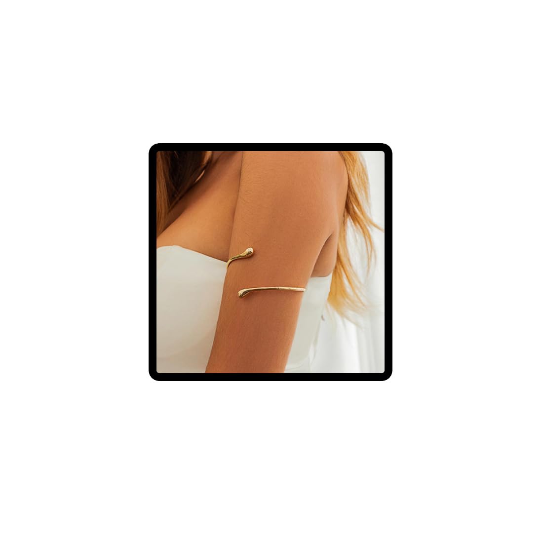 Cubahop Water Drop Arm Bracelet Open Arm Cuff Upper Arm Chain Bracelet for Women