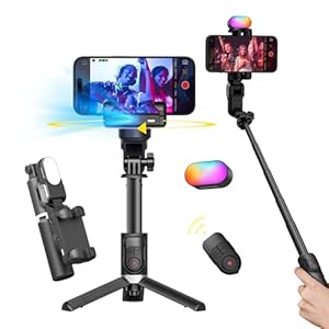 Gimbal Stabilizer for Smartphone, 2-Axis Phone Gimbal w/360° Rotation for iPhone/Andriod Sefie Stick Tripod w/Auto Face Tracking and Wireless Remote for TIK Tok YouTube Vlogging-M1 Pro Black