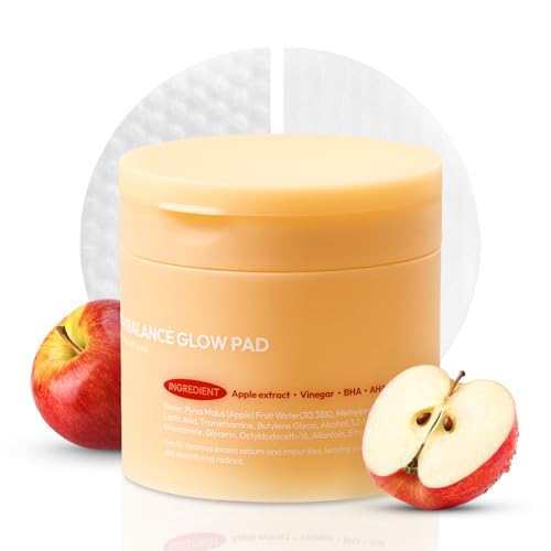 it:fu ACV Sebum Balance Glow Pads | Korean Exfoliating Toner Pads with BHA & Salicylic Acid | Pore Care, Dark Spot Care & Oil Control (60 Units)